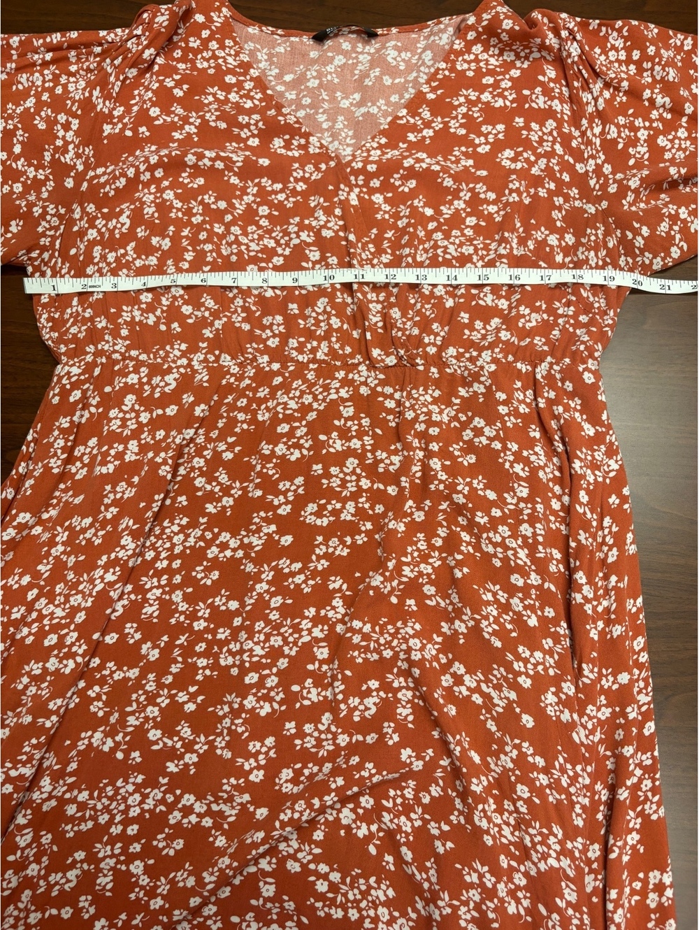Bloomchic Rust Floral Midi Dress Size US 14-16 - Picture 6 of 11